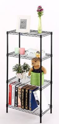 Modern simple household multi - storey black bathroom shelving tidy debris frame metal multi - funct