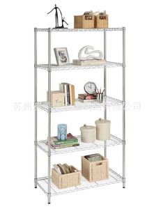 Chrome-plated wire mesh shelving home kitchen storage shelf floor - type storage shelf