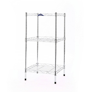 Metal three-layer chrome plated mobile shelving carbon steel multi-layer shelving creative bedroom,