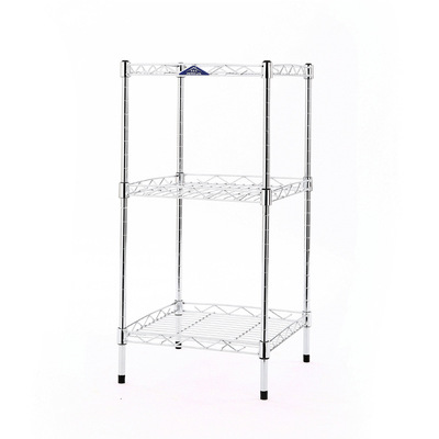 Metal three-layer chrome plated mobile shelving carbon steel multi-layer shelving creative bedroom,
