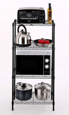 Modern simple household multi-storey black bathroom shelf