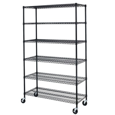 Metal black shelving