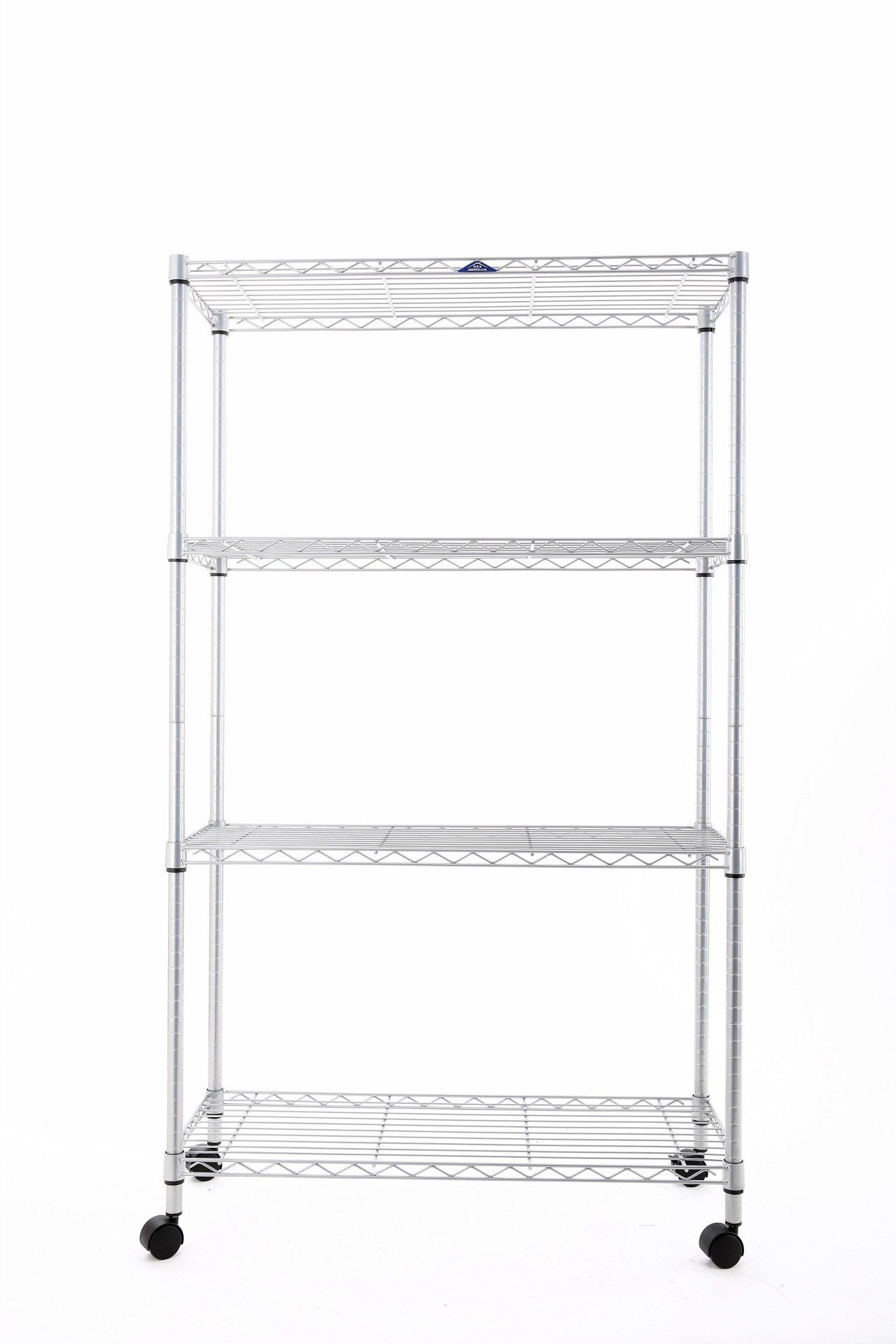 Five layers of metal shelving for domestic use