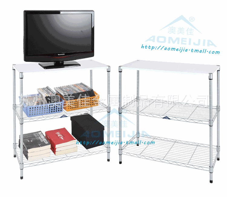 Simple three layer sundry shelf metal storage shelf sitting room corner wire multi - functional shel